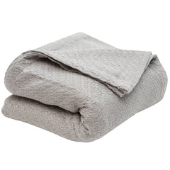 100% Cotton Heavyweight Square Knit Throw Blanket