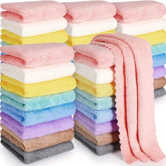 20-Pack: Polyester Hand Towels, 200gsm Knit Fabric, Soft Absorbent Square Bath Towels