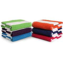 3-Pack: Cotton Bath Towel, Cabana Stripe Beach Towel