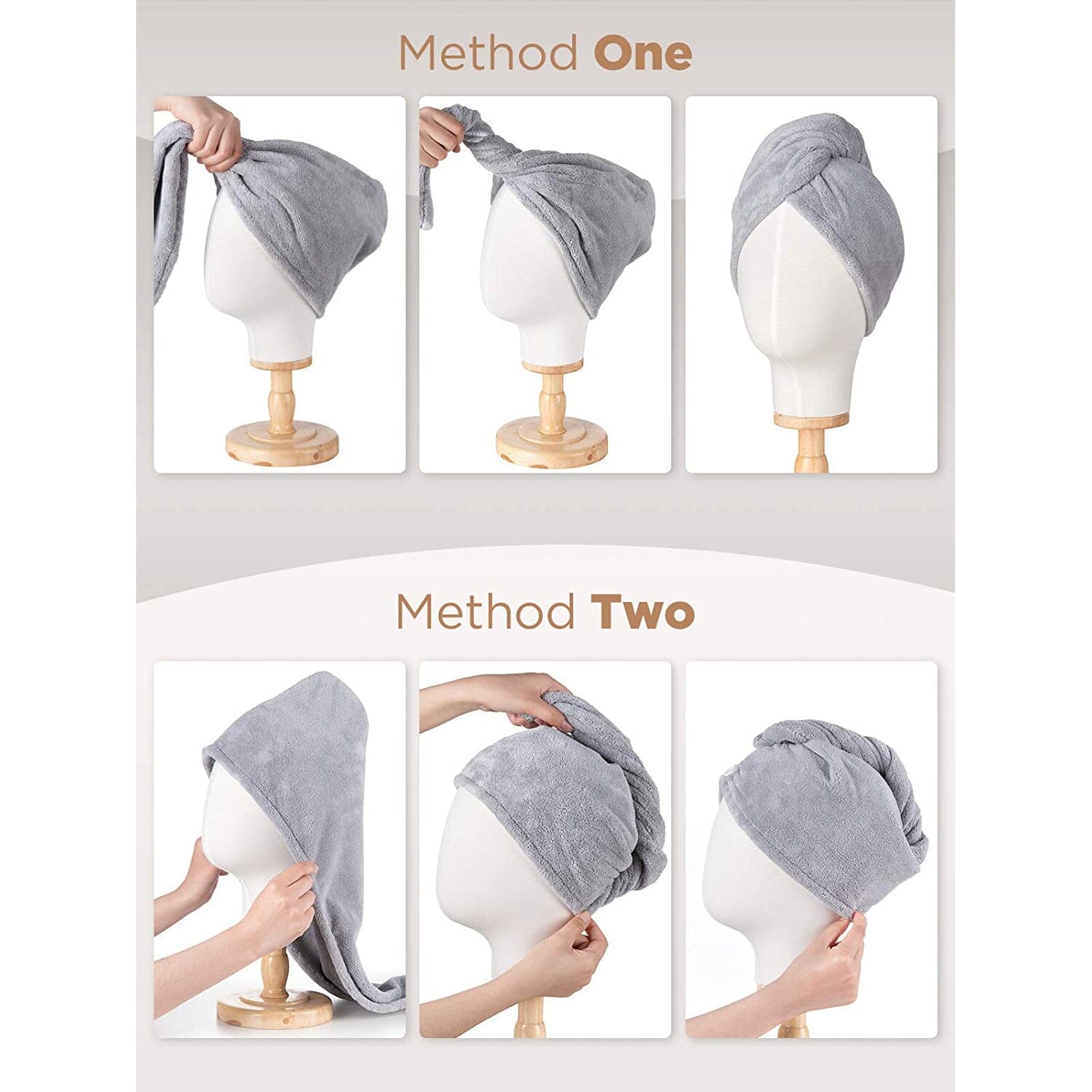 3-Pack: Hicober Microfiber Hair Towel