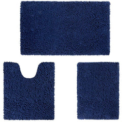 3-Piece Set: Bathroom Rugs Set Ultra Soft Non Slip and Absorbent Chenille