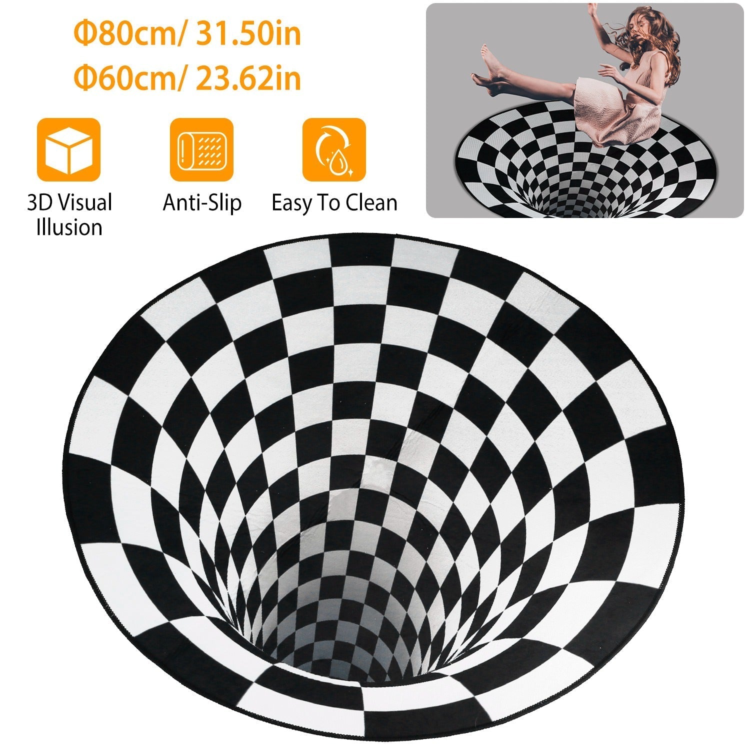 3D Visual Floor Area Anti-Slip Mat