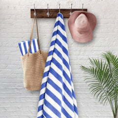 4-Pack: 30" x 60" Ultra-Soft 100% Cotton Striped Pool Cabana Hotel Beach Towels