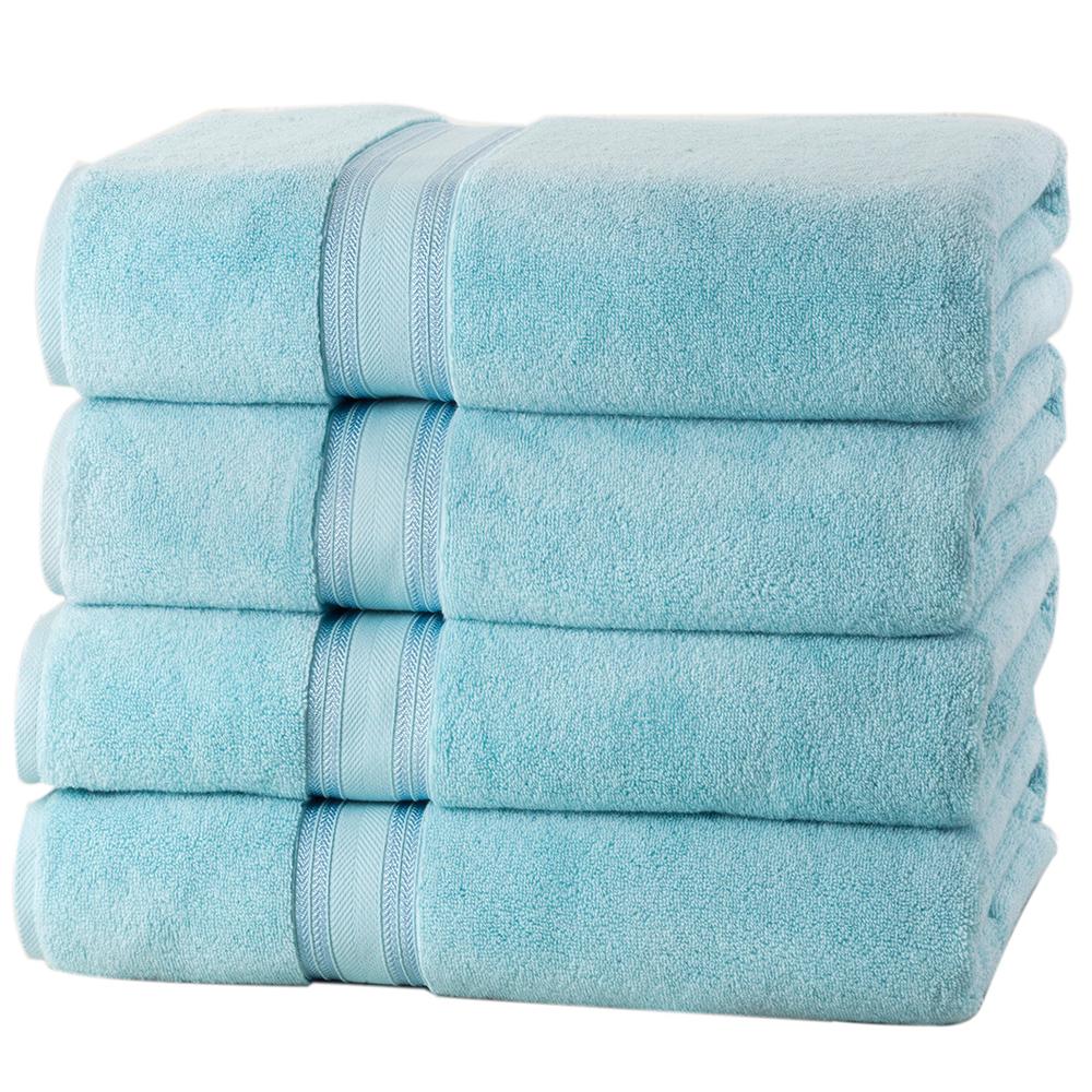 4-Piece Set: 550 GSM Zero Twist Cotton Bath Towels