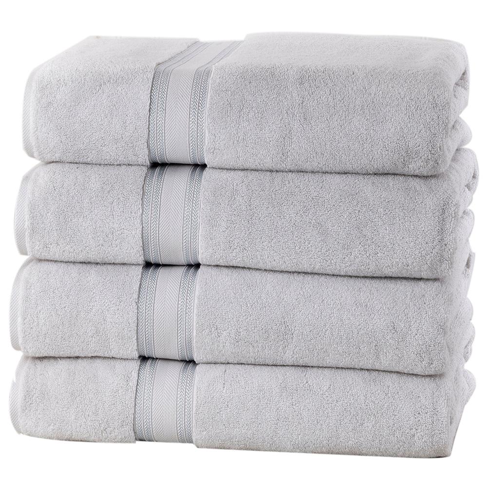 4-Piece Set: 550 GSM Zero Twist Cotton Bath Towels