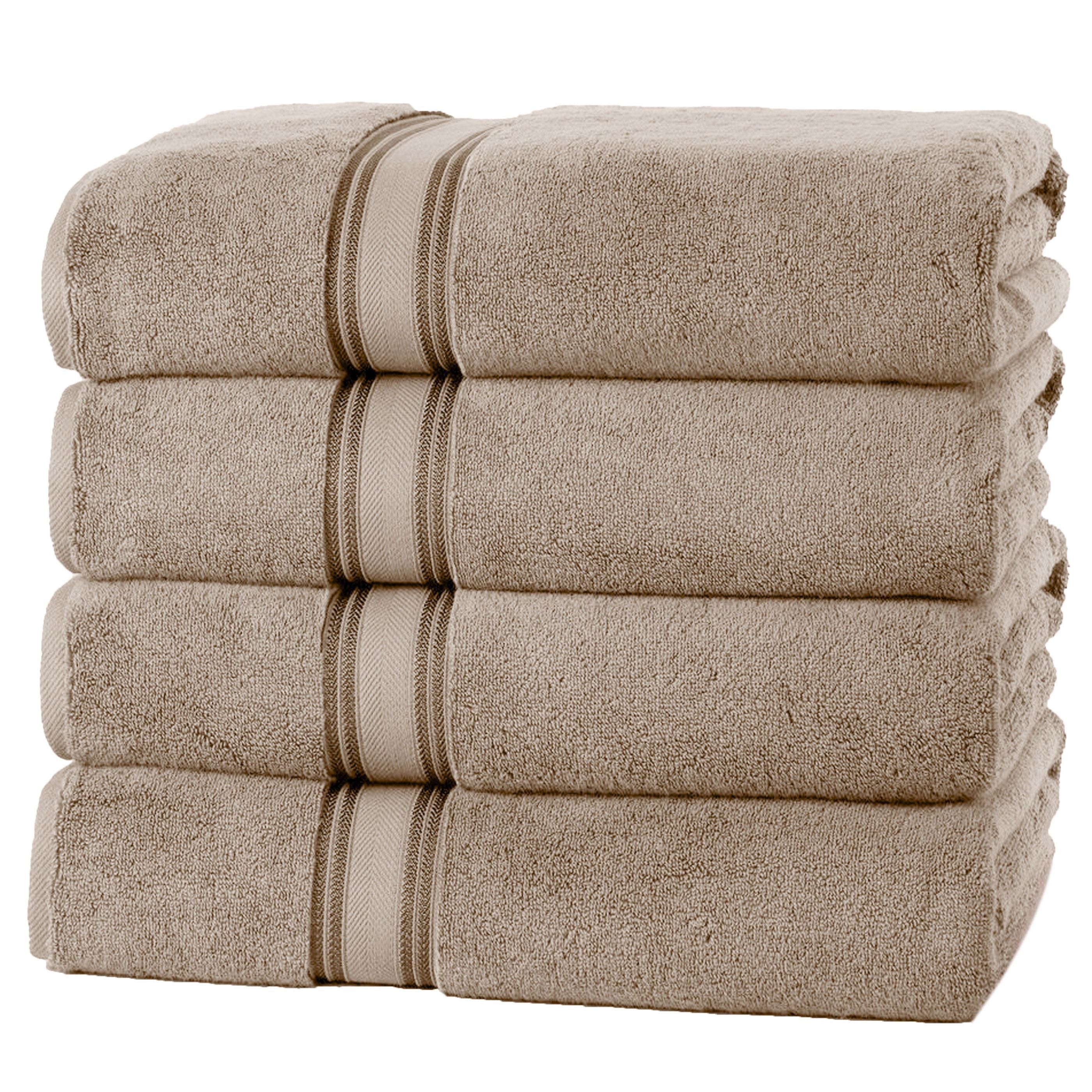 4-Piece Set: 550 GSM Zero Twist Cotton Bath Towels