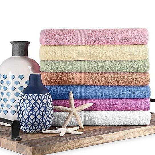 5-Pack: Super Absorbent 100% Cotton Bath Towels