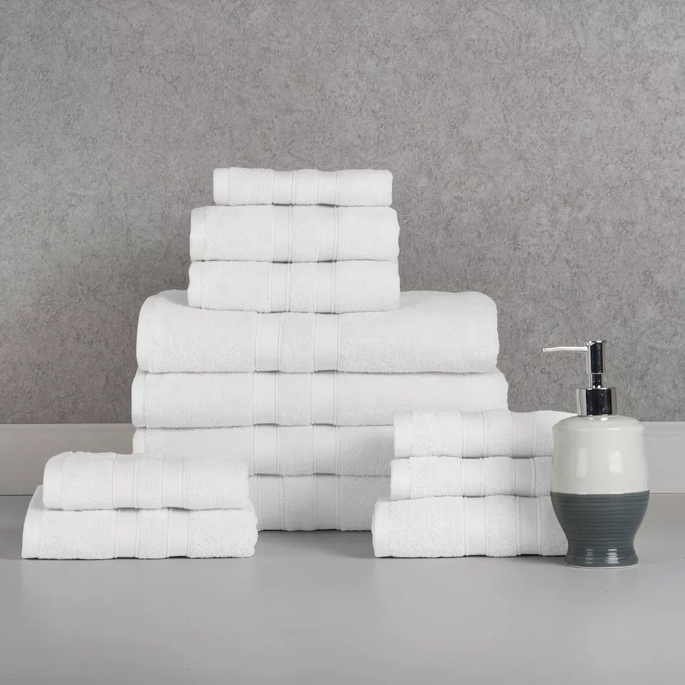 12-Piece: Bibb Home Egyptian Cotton Towel Set