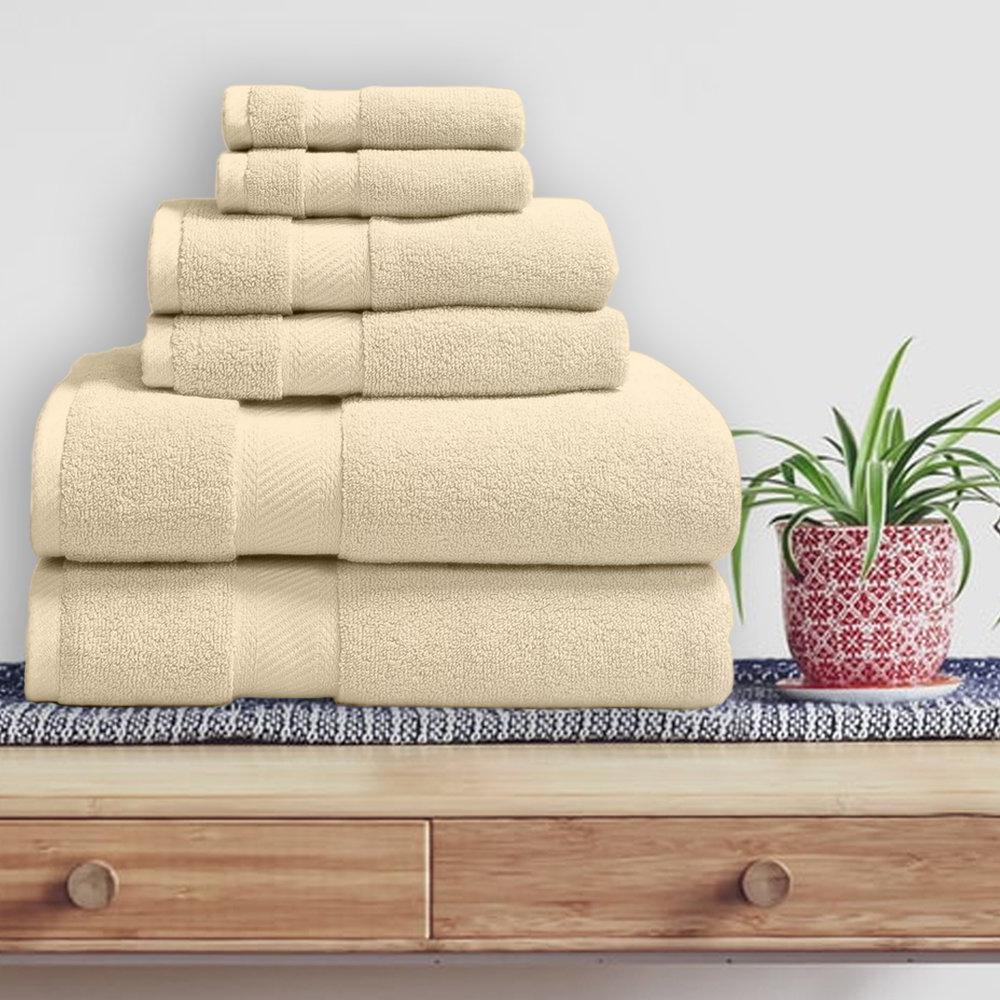 6-Piece: 100% Organic Cotton Bath Towel Set