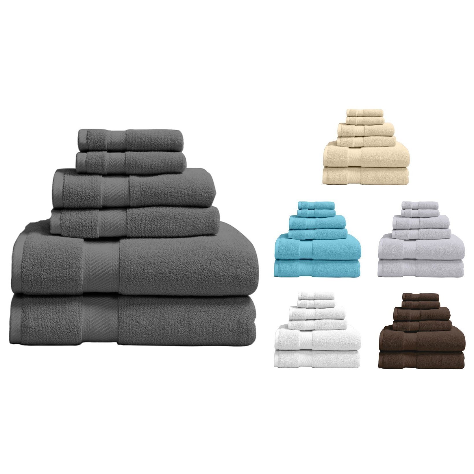 6-Piece: 100% Organic Cotton Bath Towel Set