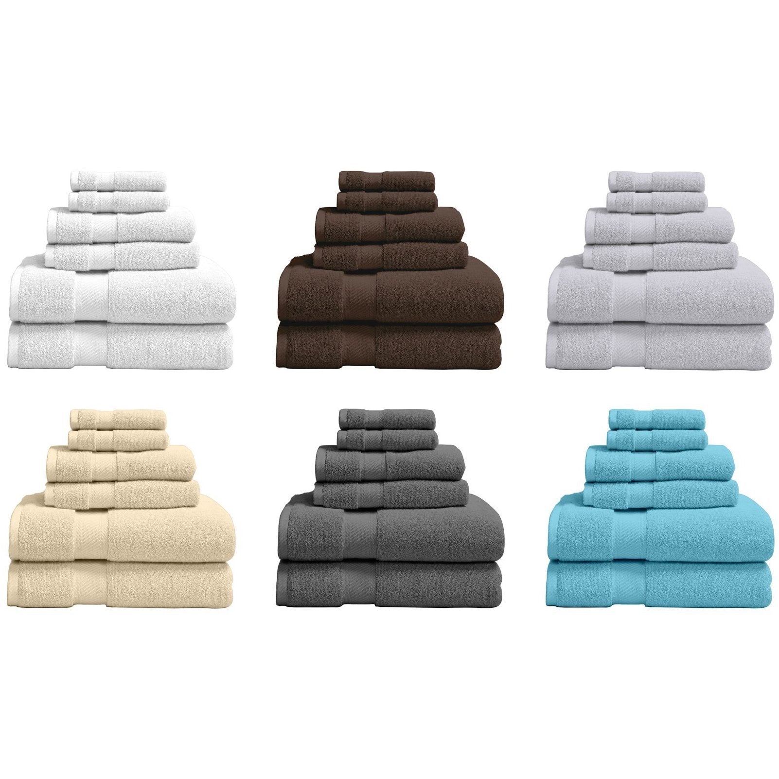 6-Piece: 100% Organic Cotton Bath Towel Set