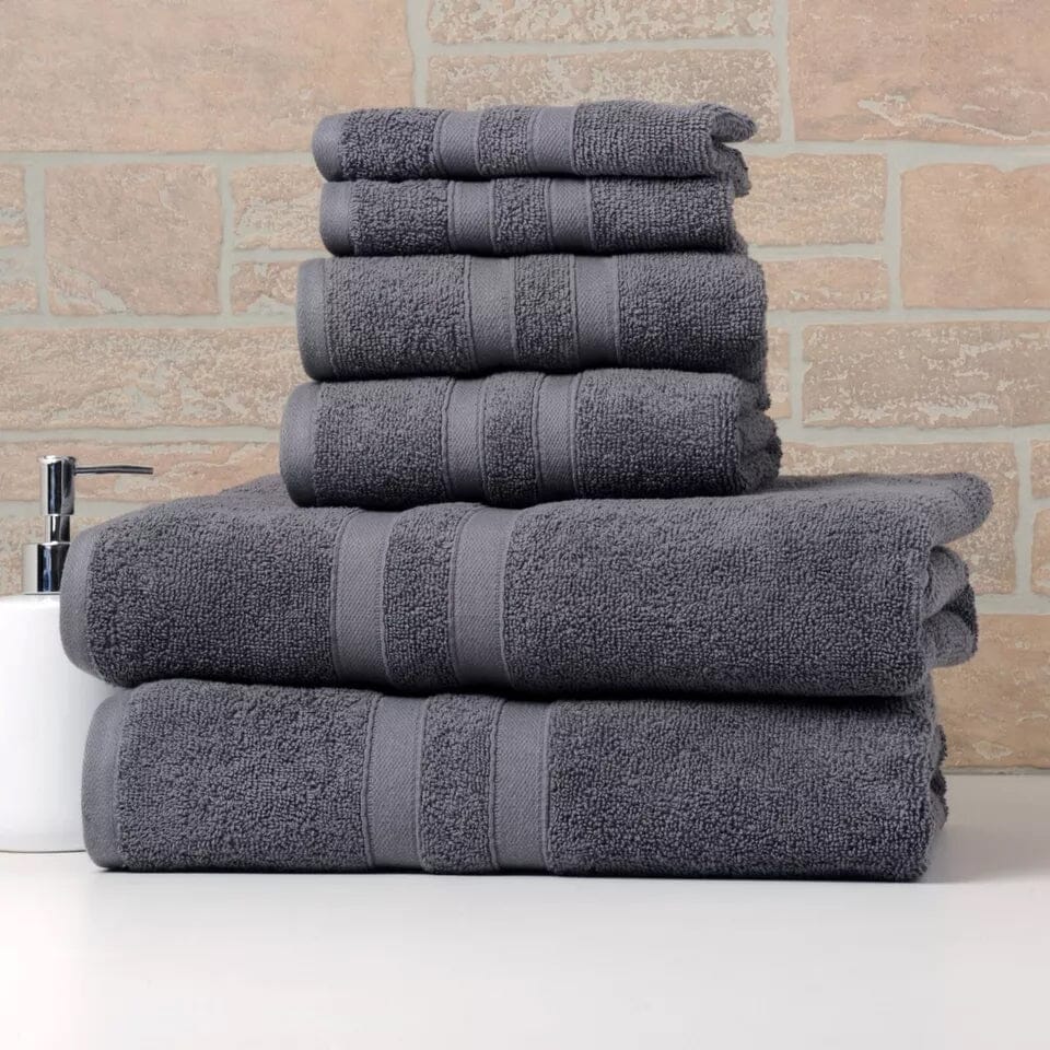 6-Piece Bibb Home Absorbent 100% Egyptian Cotton Towel Set