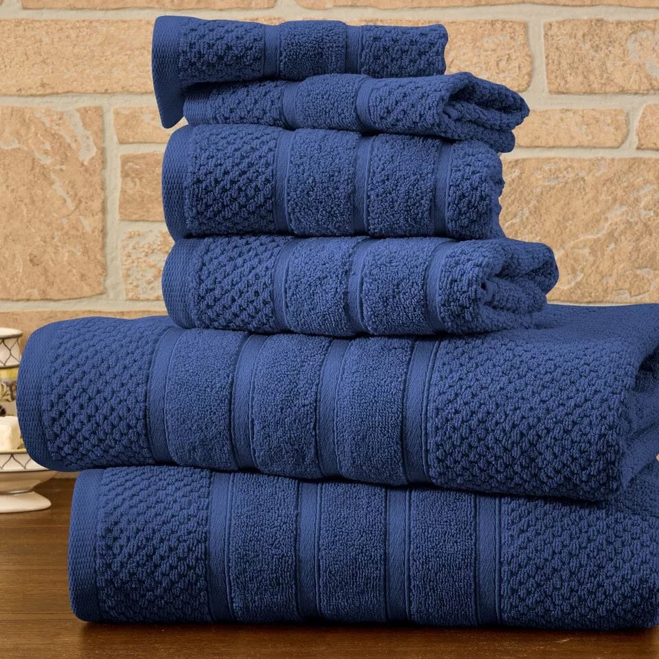 6-Piece Bibb Home Absorbent 100% Egyptian Cotton Towel Set