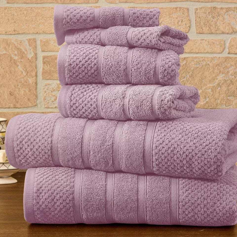 6-Piece Bibb Home Absorbent 100% Egyptian Cotton Towel Set