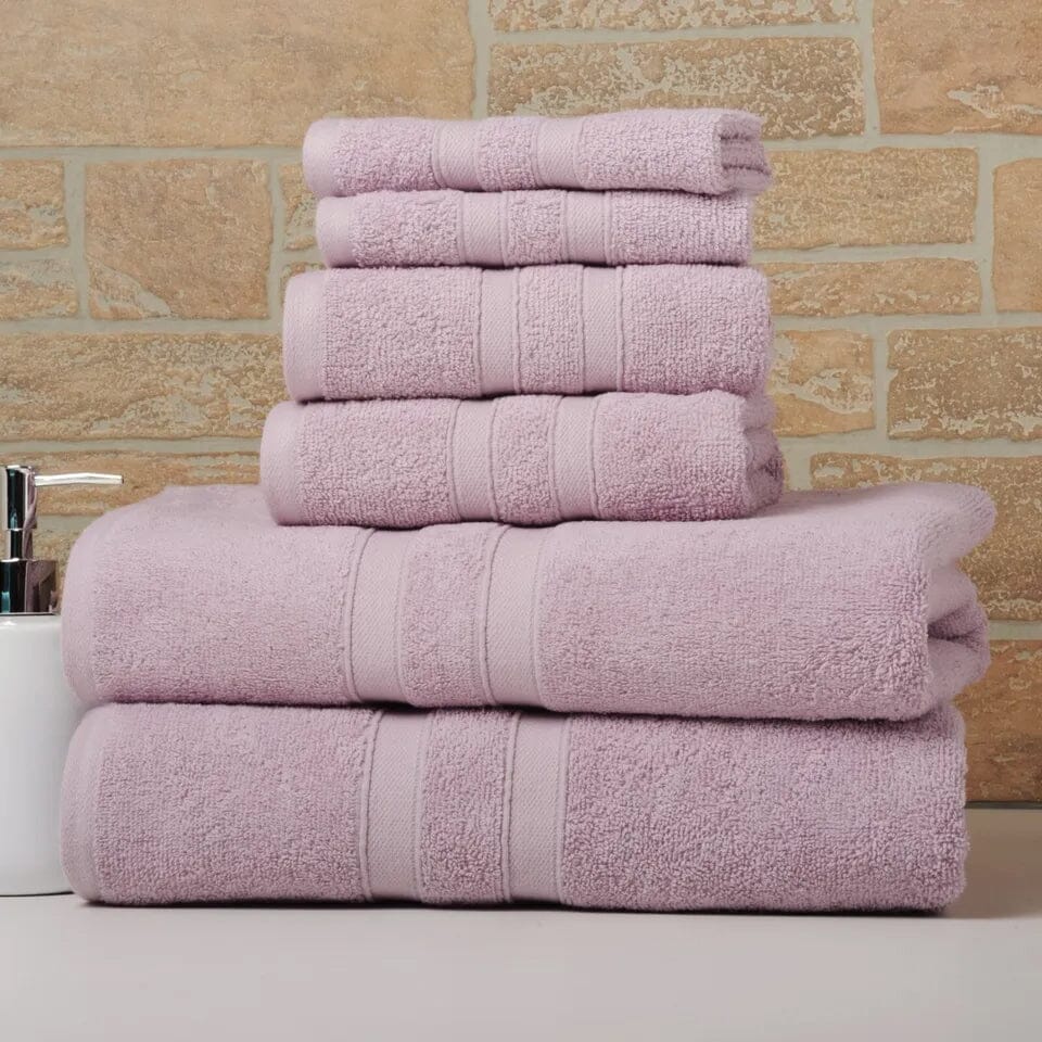 6-Piece Bibb Home Absorbent 100% Egyptian Cotton Towel Set