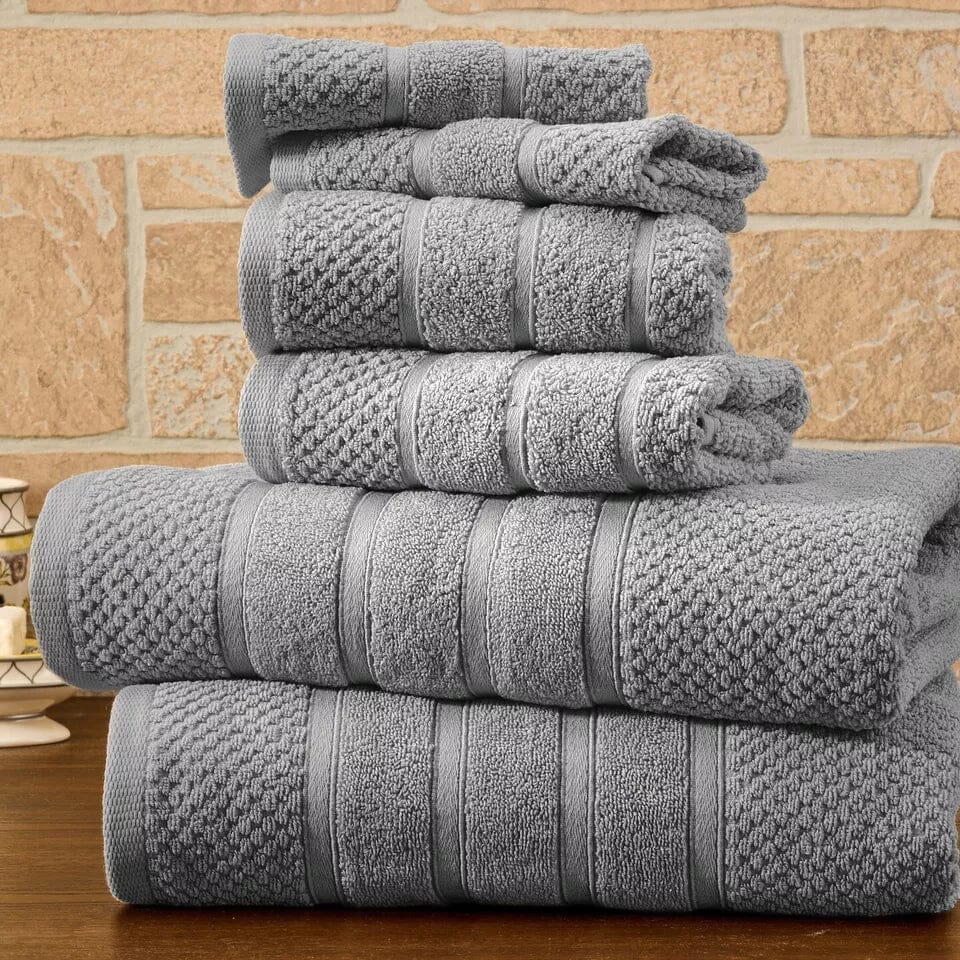 6-Piece Bibb Home Absorbent 100% Egyptian Cotton Towel Set