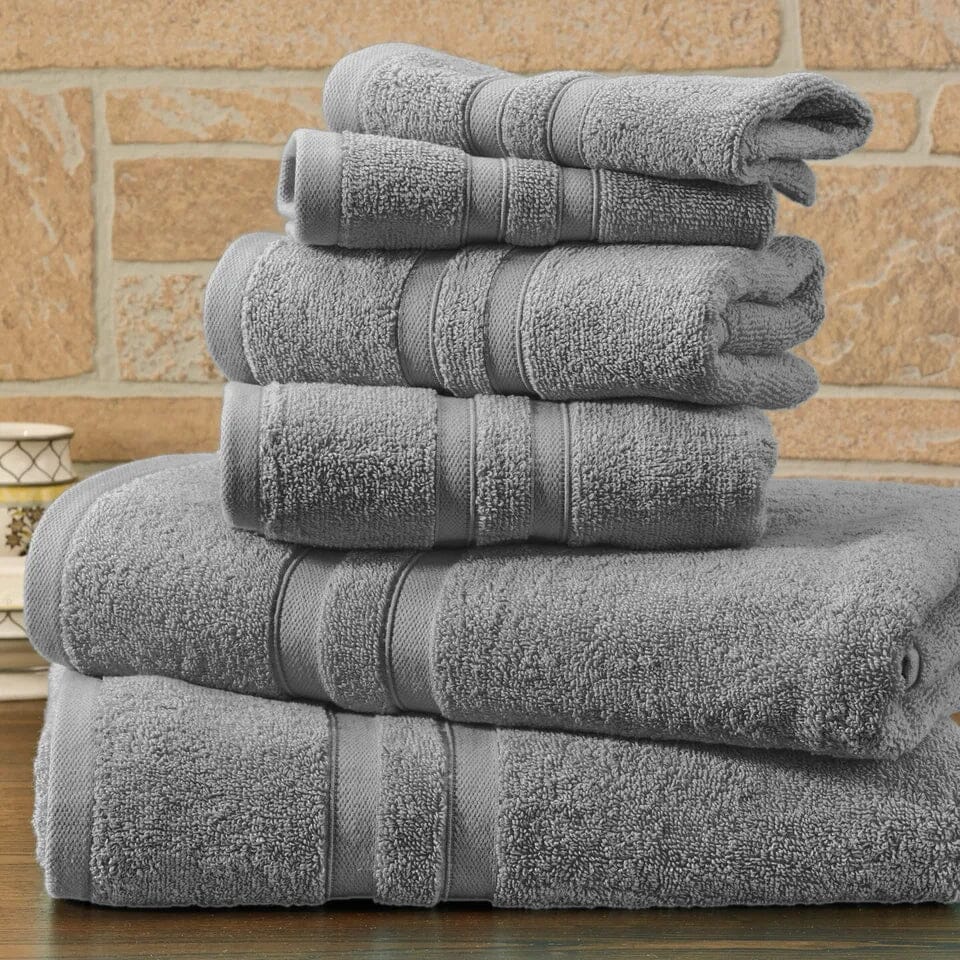 6-Piece Bibb Home Absorbent 100% Egyptian Cotton Towel Set