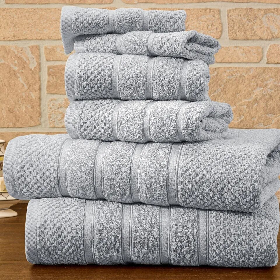 6-Piece Bibb Home Absorbent 100% Egyptian Cotton Towel Set