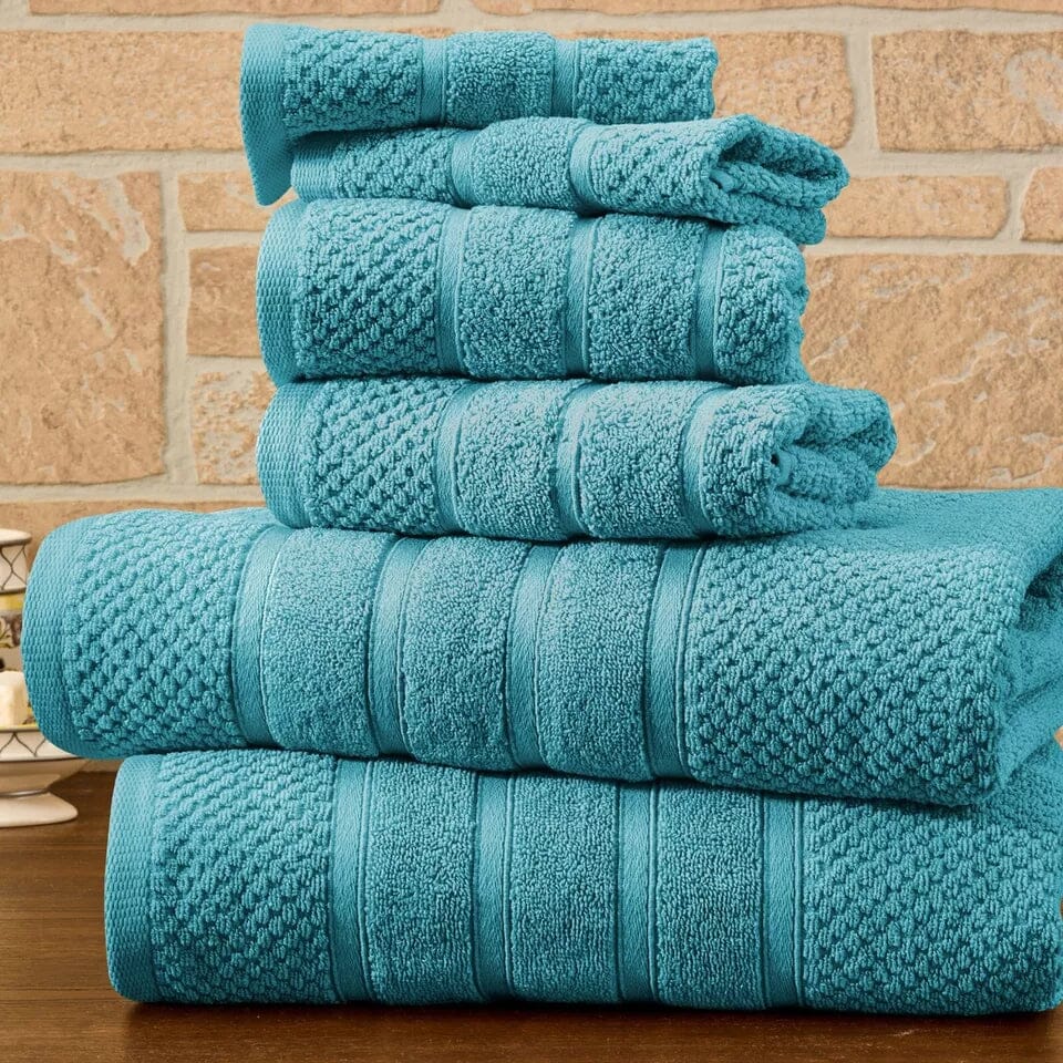 6-Piece Bibb Home Absorbent 100% Egyptian Cotton Towel Set