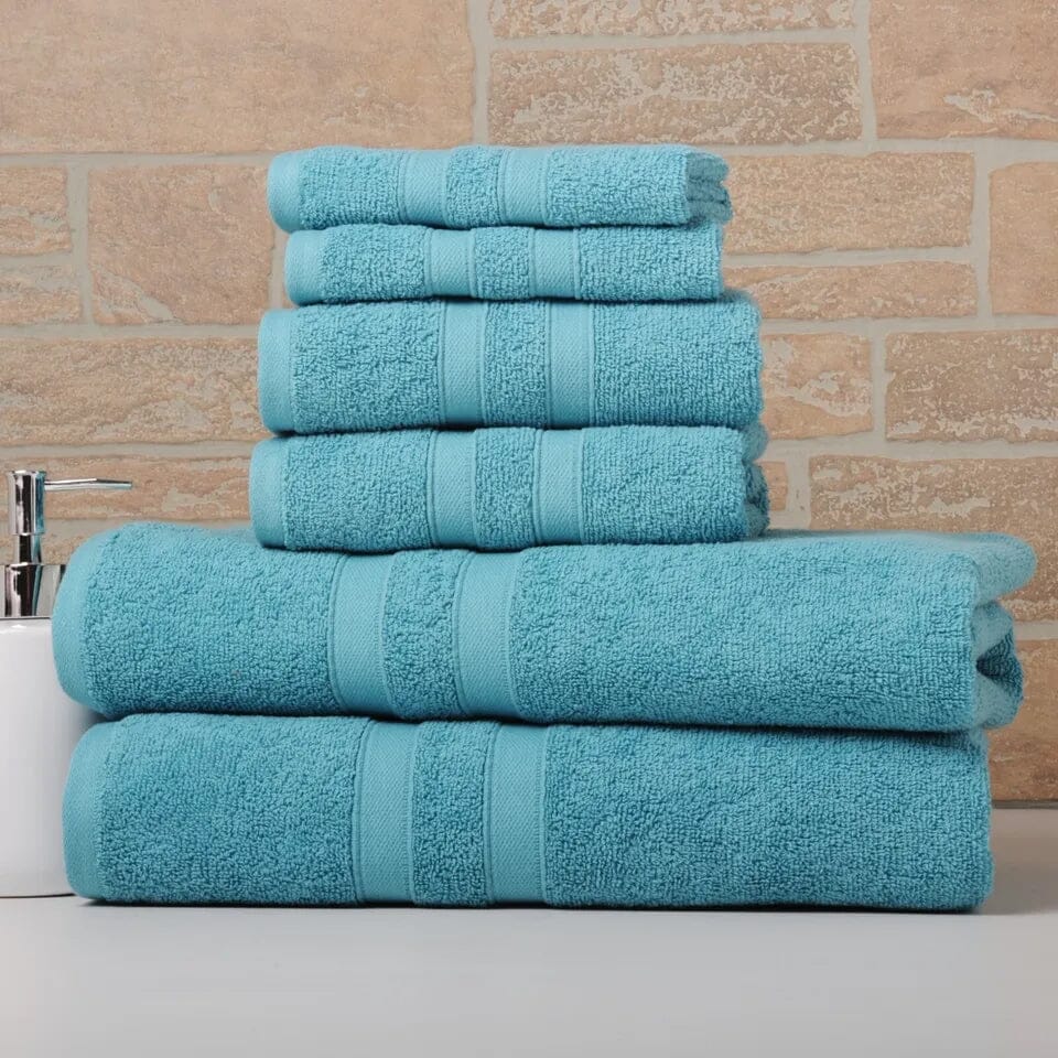 6-Piece Bibb Home Absorbent 100% Egyptian Cotton Towel Set