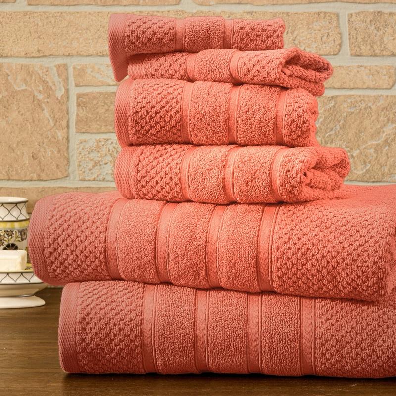 6-Piece Bibb Home Absorbent 100% Egyptian Cotton Towel Set