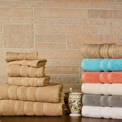 6-Piece Bibb Home Absorbent 100% Egyptian Cotton Towel Set