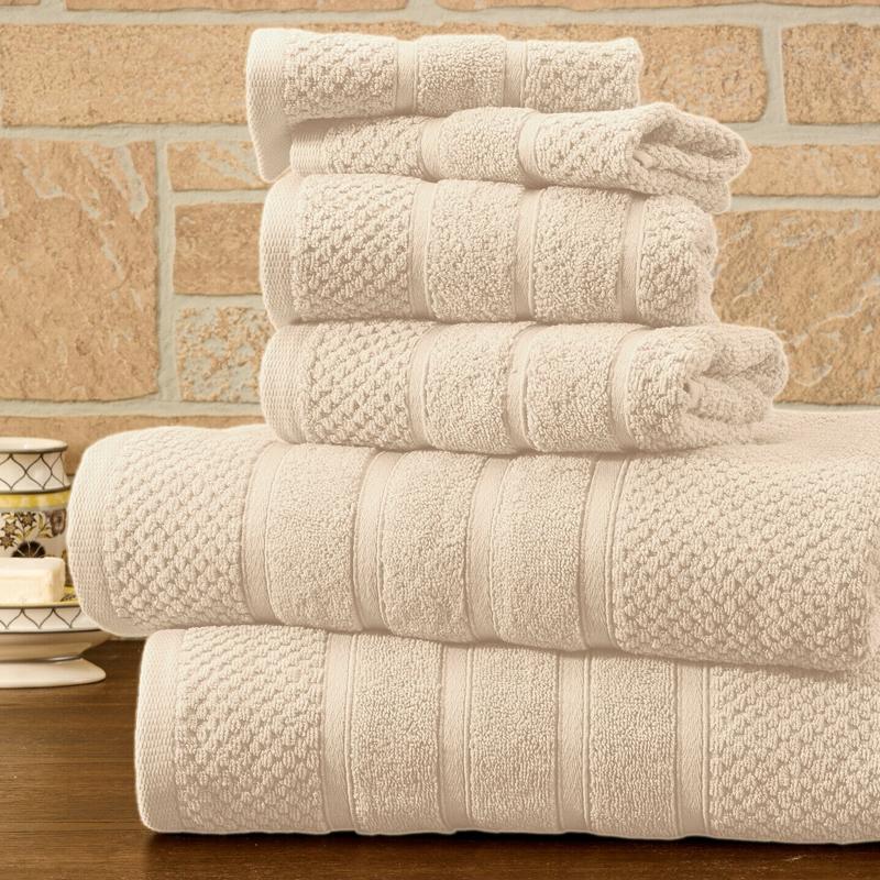 6-Piece Bibb Home Absorbent 100% Egyptian Cotton Towel Set