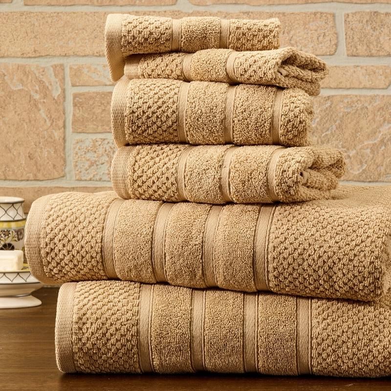 6-Piece Bibb Home Absorbent 100% Egyptian Cotton Towel Set