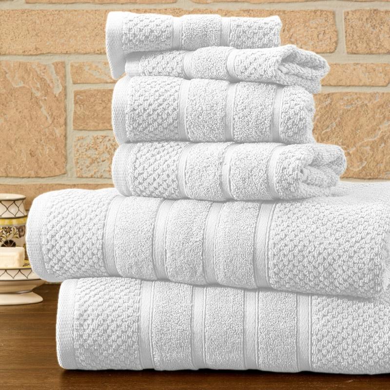 6-Piece Bibb Home Absorbent 100% Egyptian Cotton Towel Set