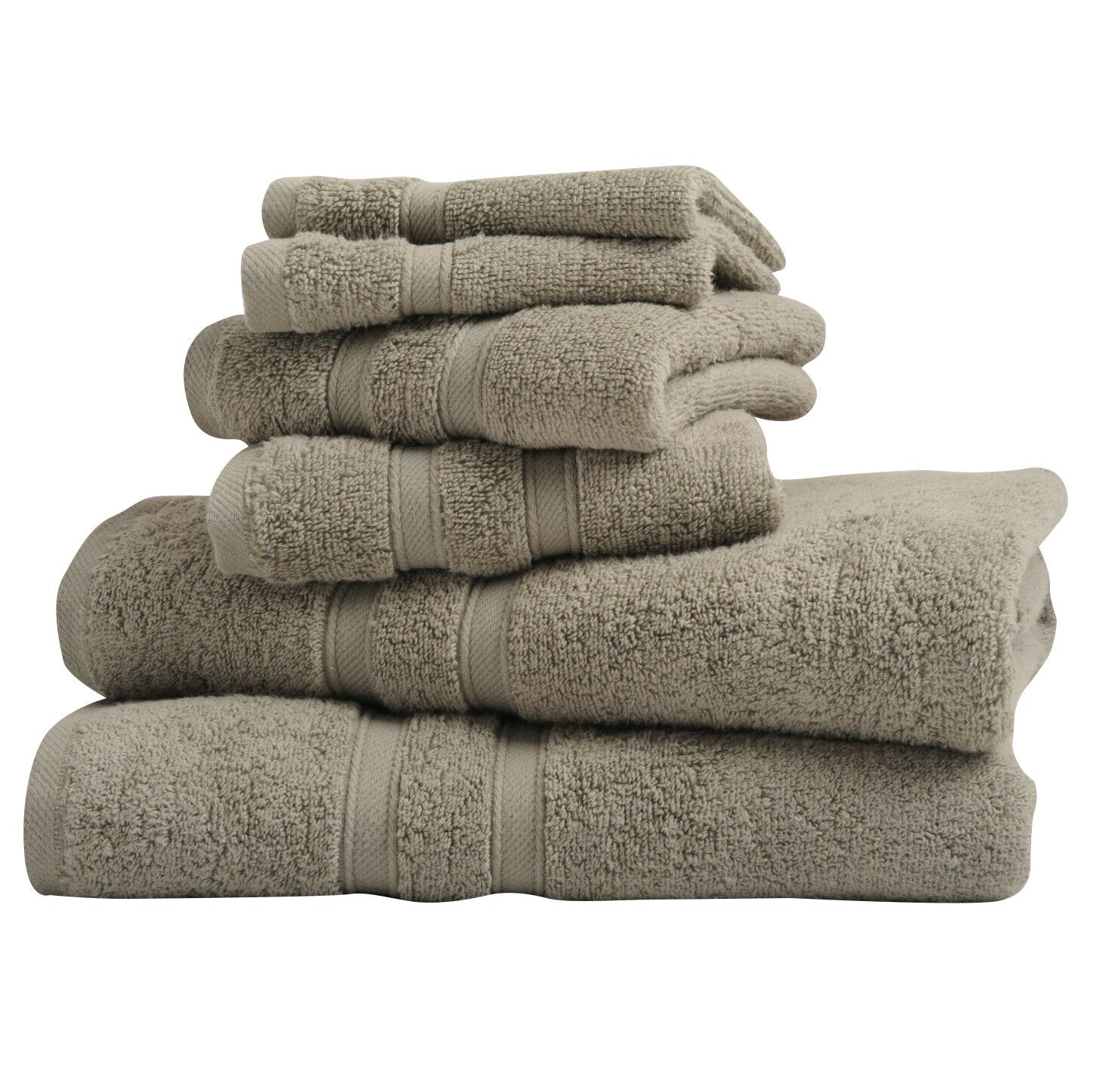 6-Piece: Bibb Home Zero Twist Egyptian Cotton Towel Set