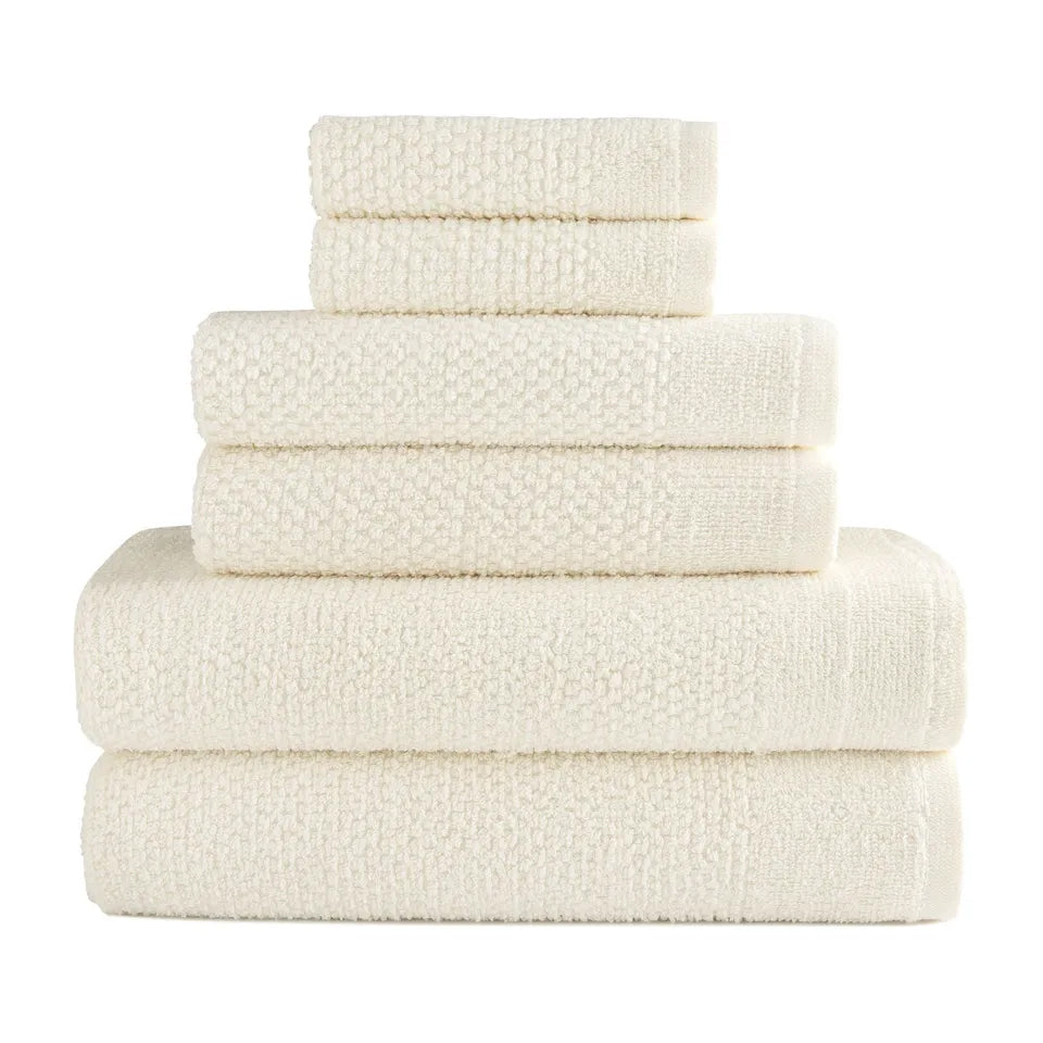 6-Piece: Dan River Popcorn Cotton Bath Towel Set