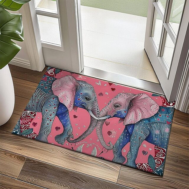 Duo Leopards Doormat Floor Mats Washable Rugs Kitchen Mat Non-Slip Oil Proof Rug Indoor Outdoor Mat Bedroom Decor Bathroom Mat Entrance Rug