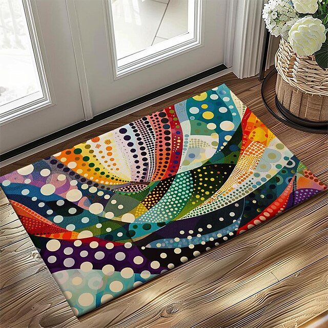 Pride Month LGBTQ LGBT Pointillism Rainbow Doormat Kitchen Mat Floor Mat Non-Slip Area Rug Oil Proof Rug Indoor Outdoor Mat Bedroom Decor Bathroom Mat Entrance Entreyway Rug