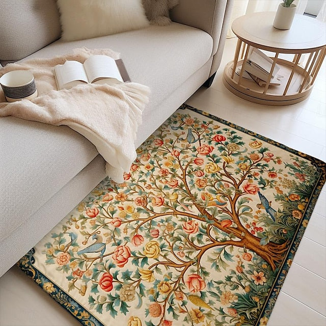 Inspired by William Morris Area Rug Kitchen Mat Non-Slip Oil Proof Floor Mat Livingroom Rug Indoor Outdoor Mat Bedroom Decor Bathroom Mat Entrance Rug Door Mat Bird Tree of Life