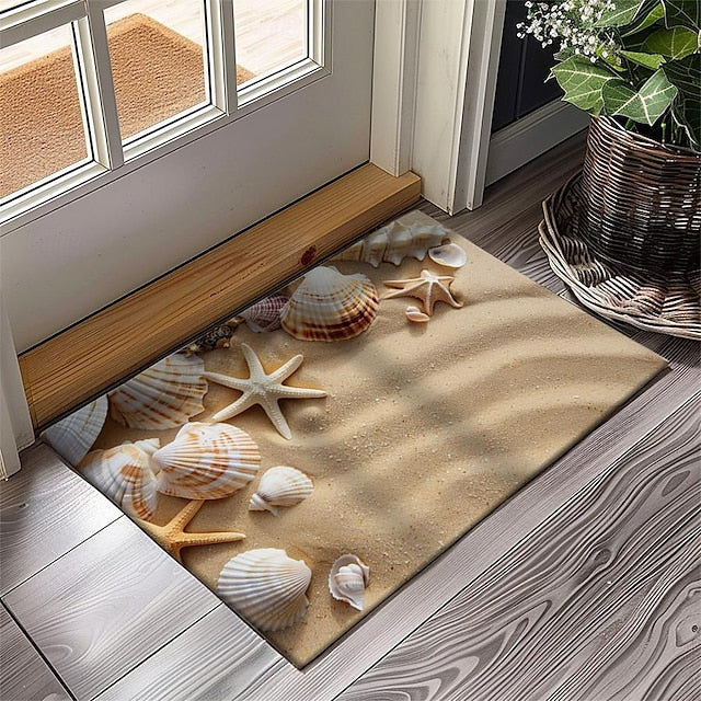 Beach Shells Doormat Kitchen Mat Floor Mat Non-Slip Area Rug Oil Proof Rug Indoor Outdoor Mat Bedroom Decor Bathroom Mat Entrance Rug