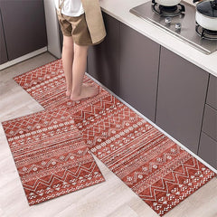 Boho Style Kitchen Mat Kitchen Rug Set of 2 Pcs,Perfect for Kitchen, Bathroom, Living Room, Soft, Absorbent Microfiber Material, Non-Slip, Easy Clean Machine Washable Floor Runner