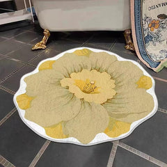 Irregular Flower Shape Area Rug Kitchen Mat Non-Slip Oil Proof Floor Mat Livingroom Rug Indoor Outdoor Mat Bedroom Decor Bathroom Mat Entrance Rug Door Mat