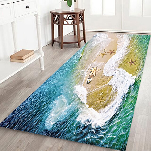 Beach Starfish Beach Collection Pattern Flannel Fabric Print Home Entrance Mattress Bathroom Mattress Mattress