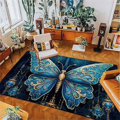 Art Butterfly Area Rug Kitchen Mat Non-Slip Oil Proof Floor Mat Livingroom Rug Indoor Outdoor Mat Bedroom Decor Bathroom Mat Entrance Rug Door Mat