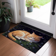 Painting Cat Doormat Floor Mats Washable Rugs Kitchen Mat Non-Slip Oil Proof Rug Indoor Outdoor Mat Bedroom Decor Bathroom Mat Entrance Rug