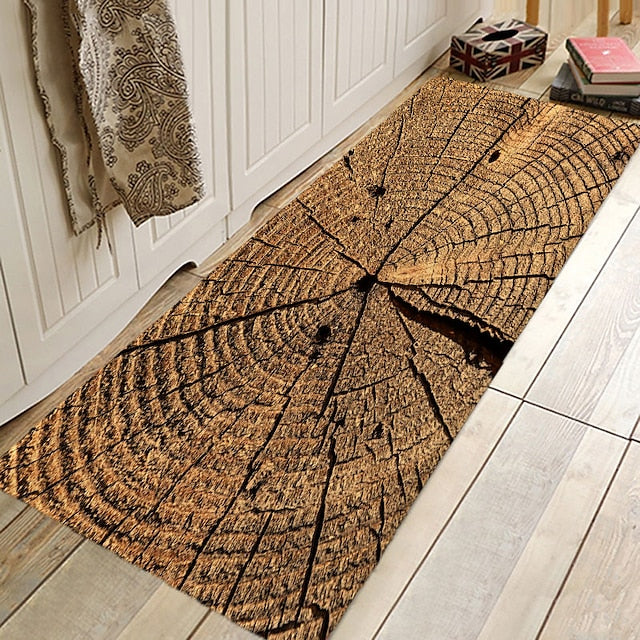 Rug Runner Colour Stripe Floor Mat Door Mat Hallway Carpets Area Rugs Washable for Bedroom Living Room Kitchen Bathroom Anti-Slip Floor Mats Wood lines