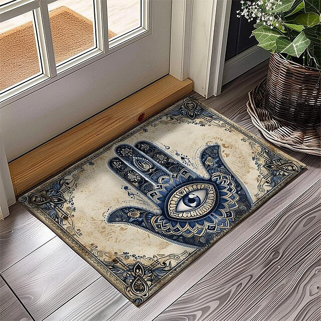 Hamsa Hand Ramadan Doormat Floor Mats Washable Rugs Kitchen Mat Non-Slip Oil Proof Rug Indoor Outdoor Mat Bedroom Decor Bathroom Mat Entrance Rug