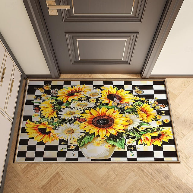 Chess Board Doormat Kitchen Mat Floor Mat Non-Slip Area Rug Oil Proof Rug Indoor Outdoor Mat Bedroom Decor Bathroom Mat Entrance Rug