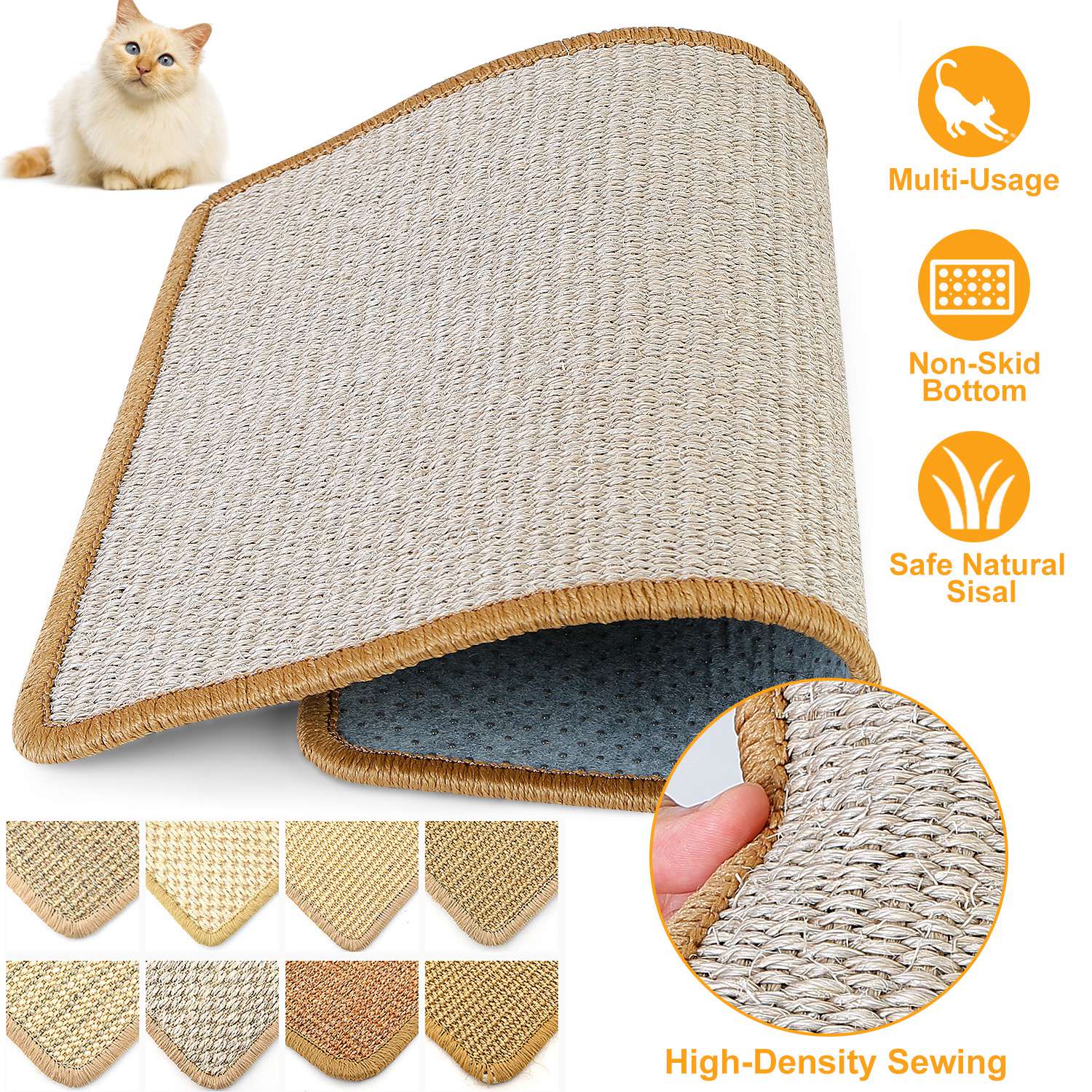 Anti-Slip Mat Horizontal Cat Floor Scratching Pad Rug