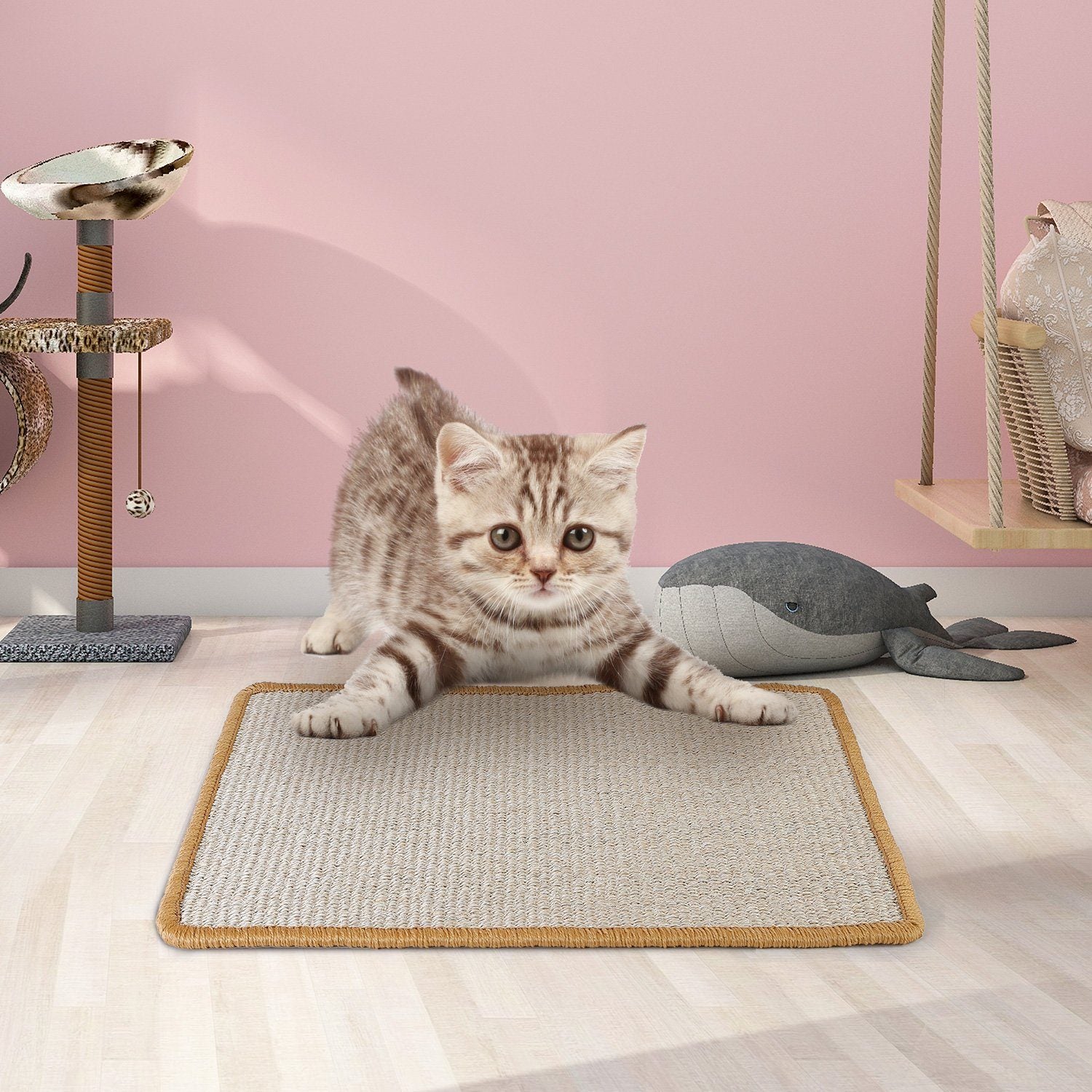 Anti-Slip Mat Horizontal Cat Floor Scratching Pad Rug