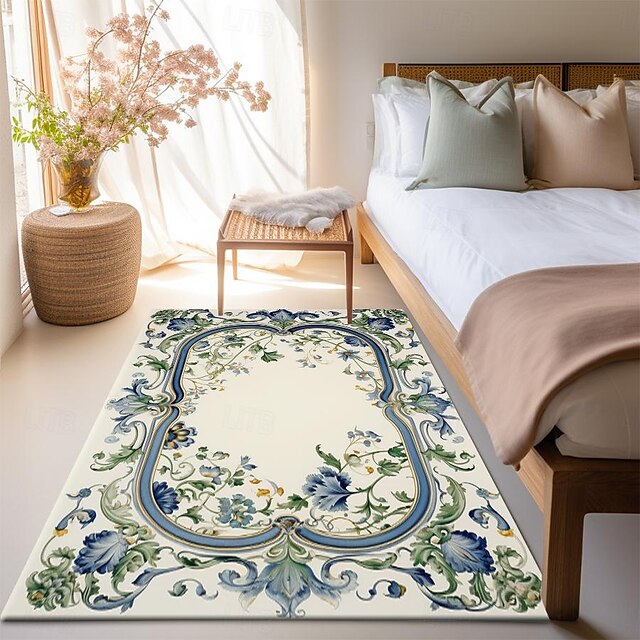 Spring Floral Fruit Area Rug Kitchen Mat Non-Slip Oil Proof Floor Mat Livingroom Rug Indoor Outdoor Mat Bedroom Decor Bathroom Mat Entrance Rug Door Mat Bird Tree of Life