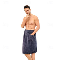 Men's Bath Towel Wearable and Wrapable Soft and Absorbent Extra-large Size Bathrobe-style Home-use Long Towel