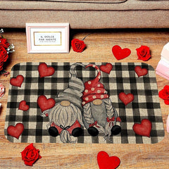 Valentine's Day Gnomes Doormat Kitchen Mat Floor Mat Non-Slip Area Rug Oil Proof Rug Indoor Outdoor Mat Bedroom Decor Bathroom Mat Entrance Rug