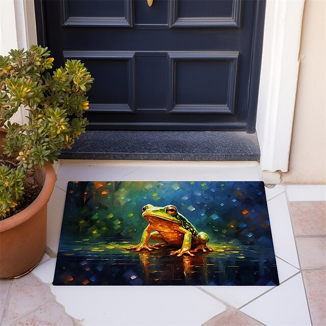 Frog Pound Doormat Floor Mats Washable Rugs Kitchen Mat Non-Slip Oil Proof Rug Indoor Outdoor Mat Bedroom Decor Bathroom Mat Entrance Rug