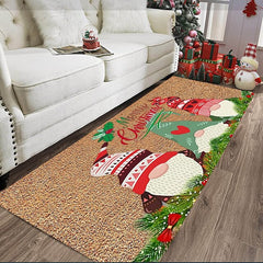 Christmas Decorations Xmas Area Rug Gnomes Non Slip Floor Mat Bedside Livingroom Bedroom Indoor Outdoor